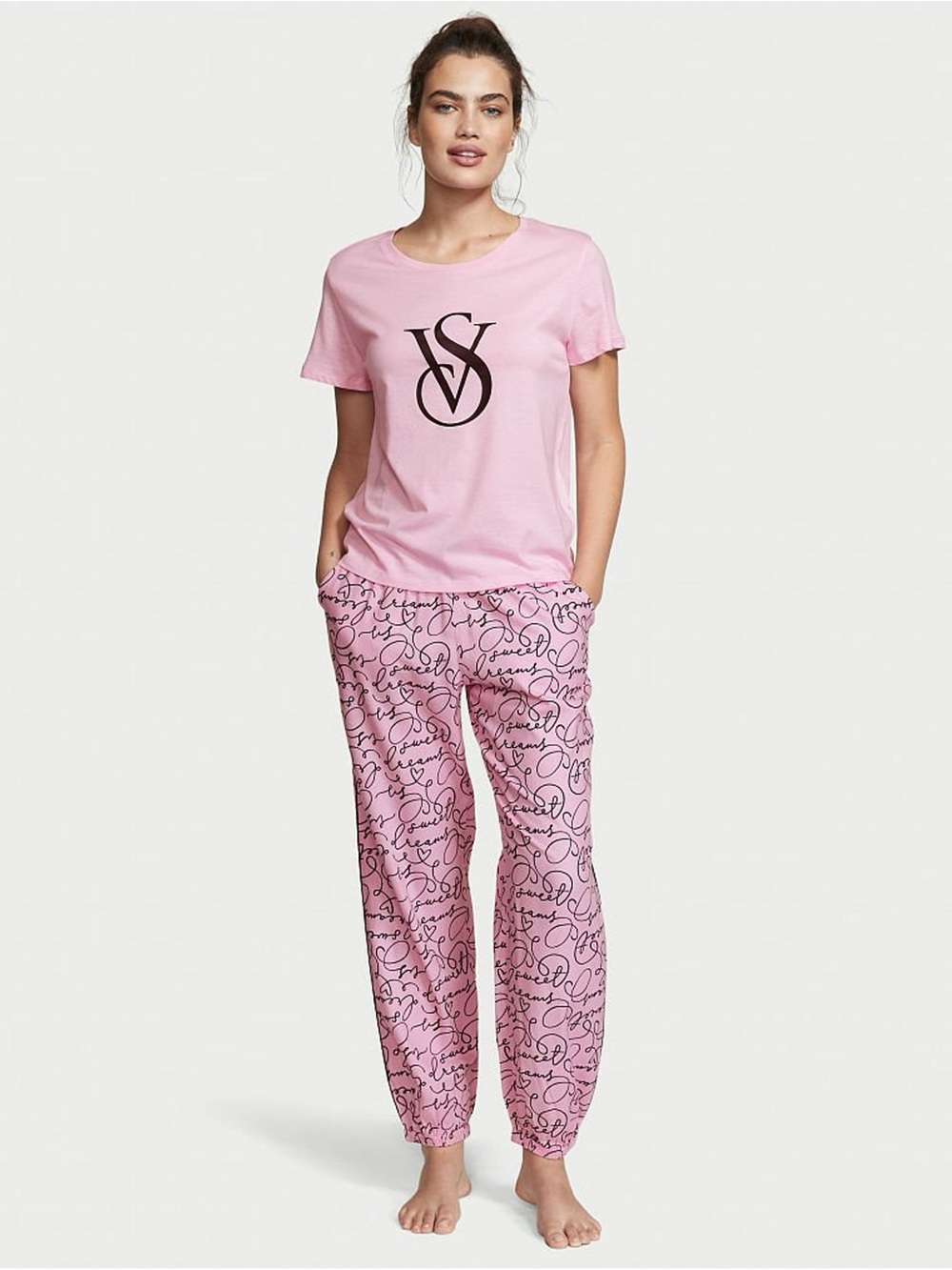 Victoria's Secret Pink Tee & Jogger Pajama Set